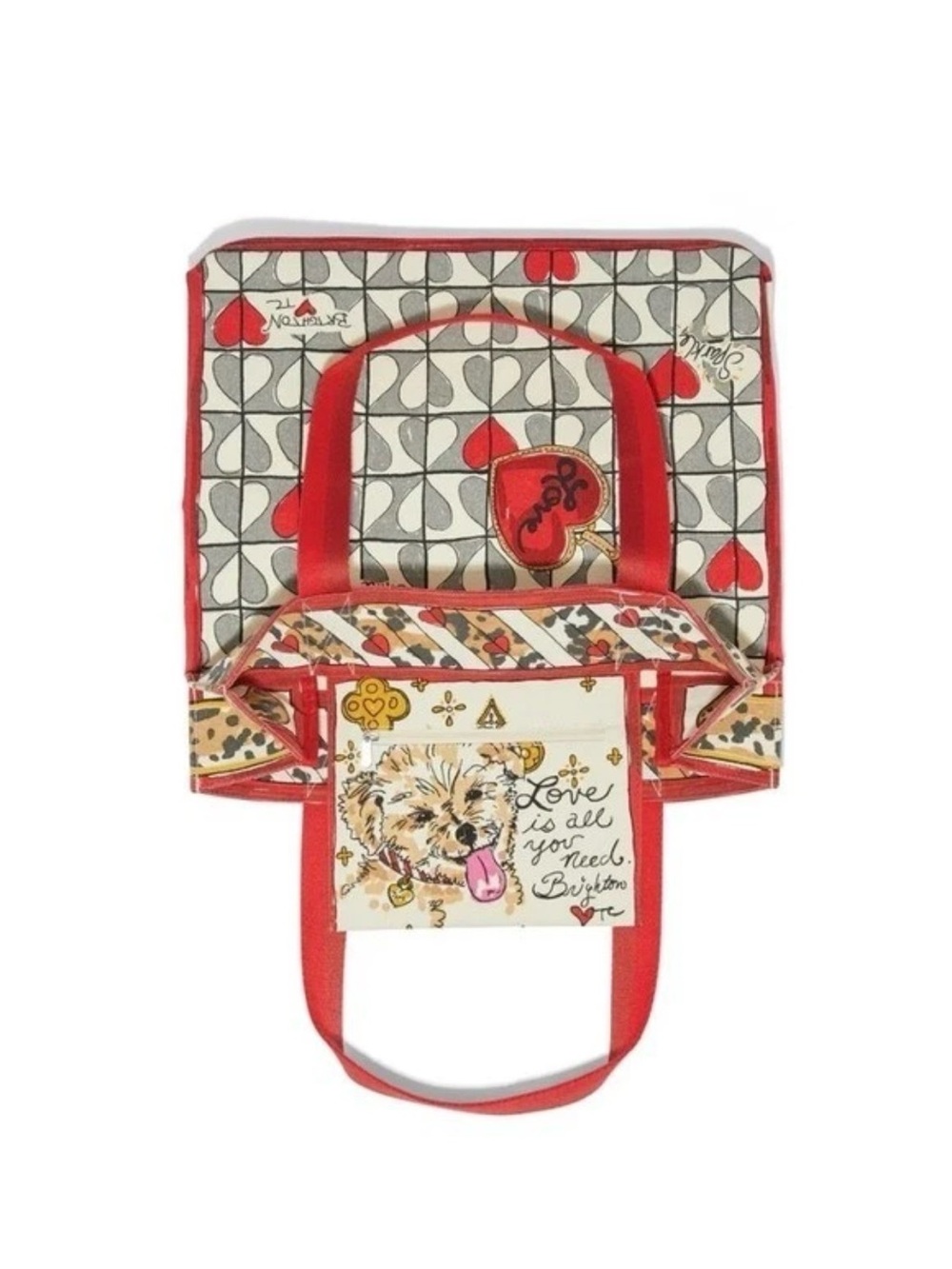 Brighton WILD LOVE Tote Bag, Hearts on Canvas, New with Tag ($150) - Picture 5 of 7
